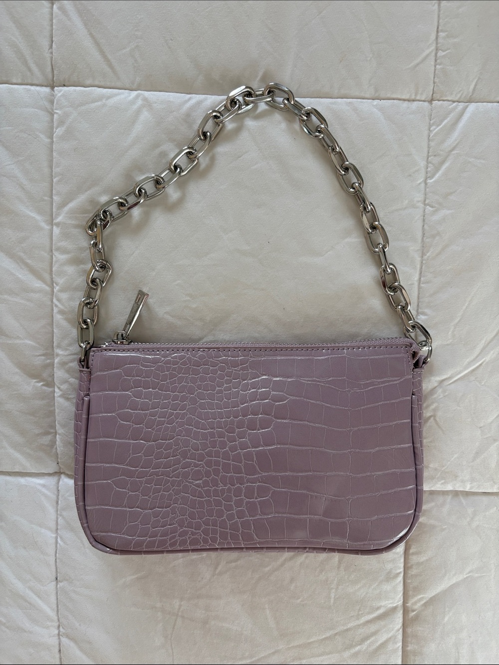 Y2K Lavender Croc Baguette Bag Coquette It Girl